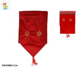 CAMINO DE MESA 32X180CM COPOS ROJO 4.95€ | CHINALANDIA