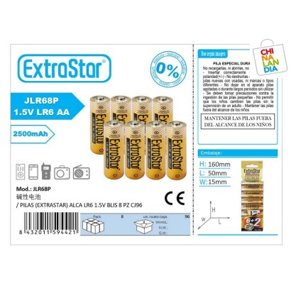 Extrastar Extrastar Pilas Alcalinas Lr6 1.5v Blister 8pz 