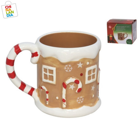 JARRA MUG NAVIDEÑA DEC. CASITA 280 ML 3.50€ | CHINALANDIA