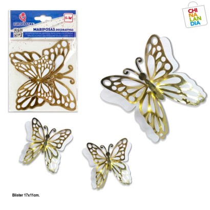 Mariposas decorativas x 6 unidades