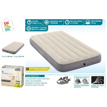 CAMA DE AIRE DURA-BEAM STANDARD 99x191x25CM 17,95€|CHINALANDIA