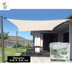 PARASOL VELA CUADRADO CREMA 3,60X3,60M 32,95€|CHINALANDIA