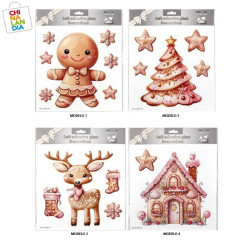 ADHESIVOS NAVIDEÑAS CANDY 12PCS 4 SRT 30,5X30,5 CM 1.20€ | CHINALANDIA