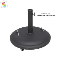 BASE SOMBRILLA CEMENTO RECUBIERTO DE PLASTICO C/ RUEDAS 25KG 39,95€|CHINALANDIA