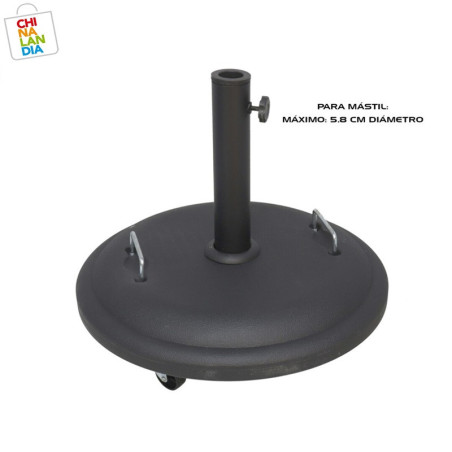 BASE SOMBRILLA CEMENTO RECUBIERTO DE PLASTICO C/ RUEDAS 25KG 39,95€|CHINALANDIA
