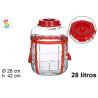 BOTE CRISTAL CON ASA ROJA 28L 30x30x43CM 36,95€|CHINALANDIA