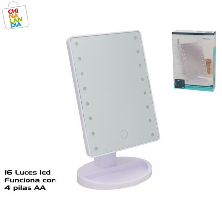 ESPEJO CON LUZ LED 26X17X11,50CM 7,75€|CHINALANDIA