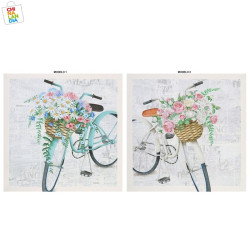 CUADRO BICI FLOWER 40X40X1,50CM 2 SURT. 4,95€|CHINALANDIA