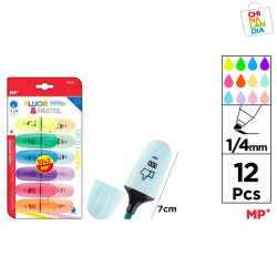 MARCADOR FLUORESCENTE Y PASTEL MINI 12 U 4,20€|CHINALANDIA