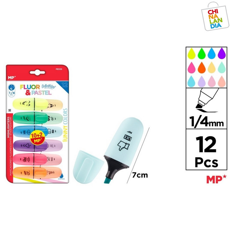 MARCADOR FLUORESCENTE Y PASTEL MINI 12 U 4,20€|CHINALANDIA MARCADOR FLUORESCENTE Y PASTEL MINI 12 U 4,20€|CHINALANDIA