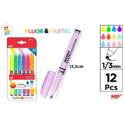 MARCADOR FLUORESCENTE Y PASTEL 12 U 4,45€|CHINALANDIA