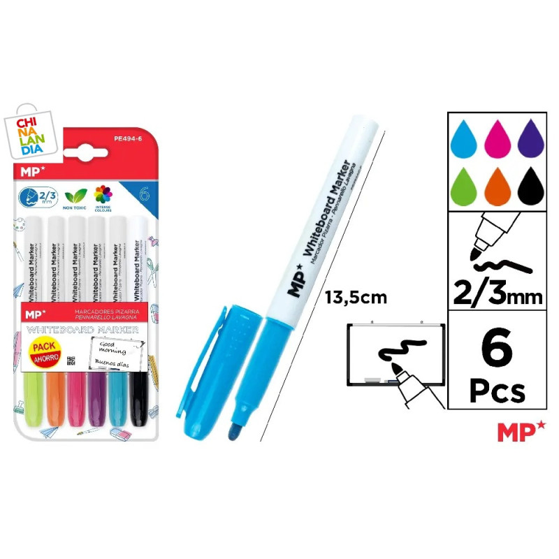 MARCADOR DE PIZARRA 6 U COLORES VARIADOS 2,65€|CHINALANDIA MARCADOR DE PIZARRA 6 U COLORES VARIADOS 2,65€|CHINALANDIA