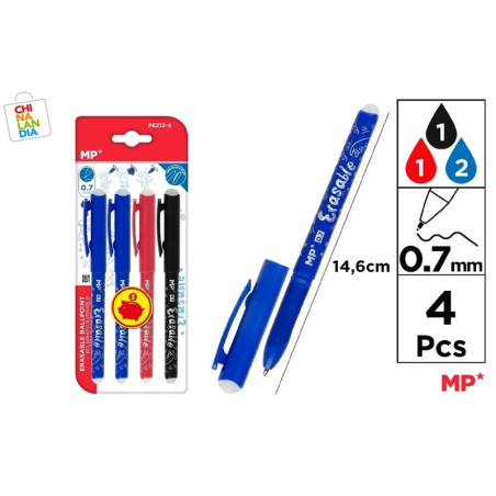 BOLÍGRAFO BORRABLE 4 U 4,75€|CHINALANDIA