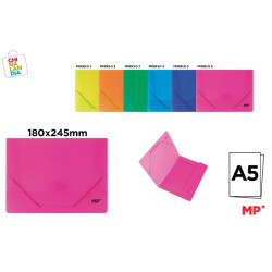 CARPETA CON SOLAPA Y GOMA A5 FLUORESCENTE 0,85€|CHINALANDIA