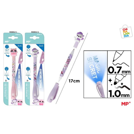 BOLÍGRAFO TINTA INVISIBLE MAGIC SECRET 2 EN 1 1,30€|CHINALANDIA