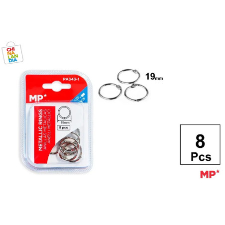 ANILLAS METÁLICAS 19 MM 8 U 0,75€|CHINALANDIA