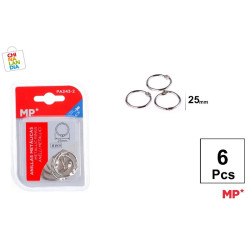 ANILLAS METÁLICAS 25 MM 6 U 0,85€|CHINALANDIA