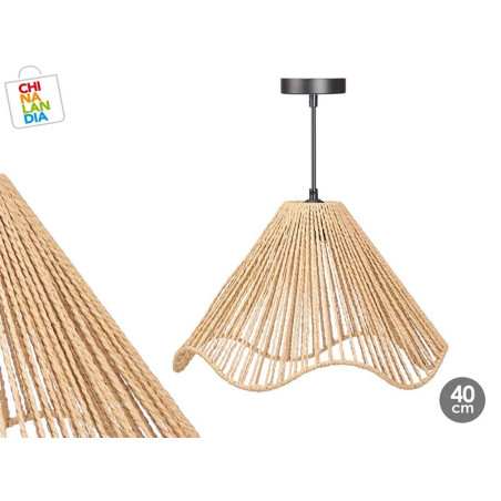 LAMPARA TECHO 40CM CONICA CUERDA 18,95€ | CHINALANDIA