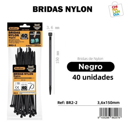 BRIDA NYLON 3.6X150MM 40 PZAS