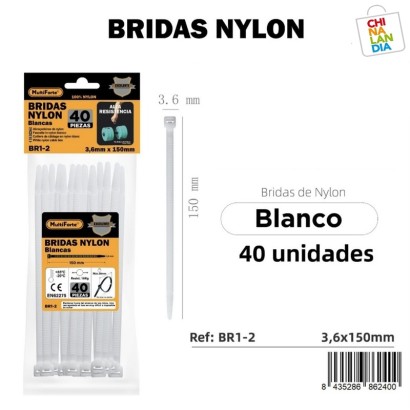 BRIDA NYLON 3.6X150MM 40 PZAS