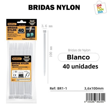 BRIDA NYLON 3.6X100MM 40 PZAS