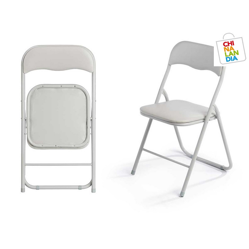 SILLA PLEGABLE PVC GRIS 19,95€ | CHINALANDIA