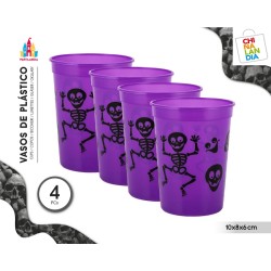 VASOS PLASTICO HLW 4PZAS...