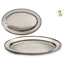 BANDEJA OVAL ACERO INOX 40CM