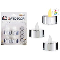 SET4 VELAS LED MAS PILAS PLATA 2,20€ | CHINALANDIA