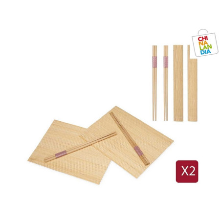 JUEGO 4 PALILLO Y 2 SALVAMANTEL BAMBU 1,95€ | CHINALANDIA