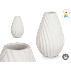 JARRON CERAMICA RAYA DIAGONAL 31CM BL 13,95€ | CHINALANDIA