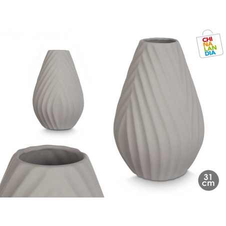 JARRON CERAMICA RAYA DIAGONAL 31 CM GRIS 13,95€ | CHINALANDIA