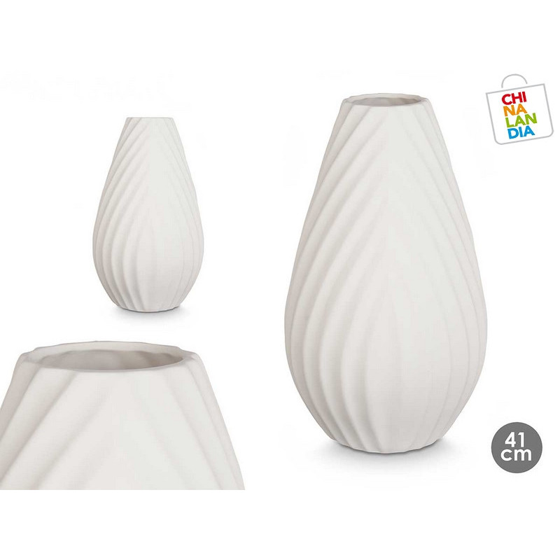 JARRON CERAMICA RAYA DIAGONAL 41CM BL 16,95€ | CHINALANDIA