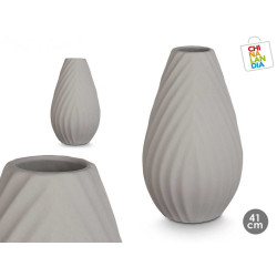 JARRON CERAMICA RAYA DIAGONAL 41 CM GRIS 16,95€ | CHINALANDIA