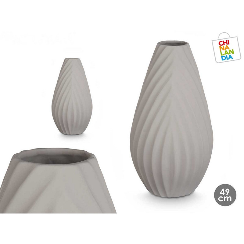 JARRON CERAMICA RAYA DIAGONAL 49CM GRIS 19,95€ | CHINALANDIA