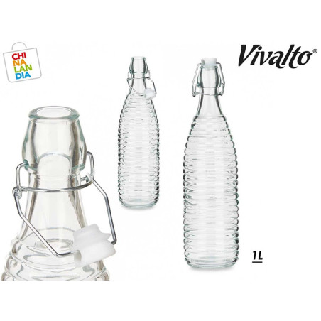 BOTELLA VIDRIO OPTICA 1L RAYAS HORIZONS 1,95€ | CHINALANDIA