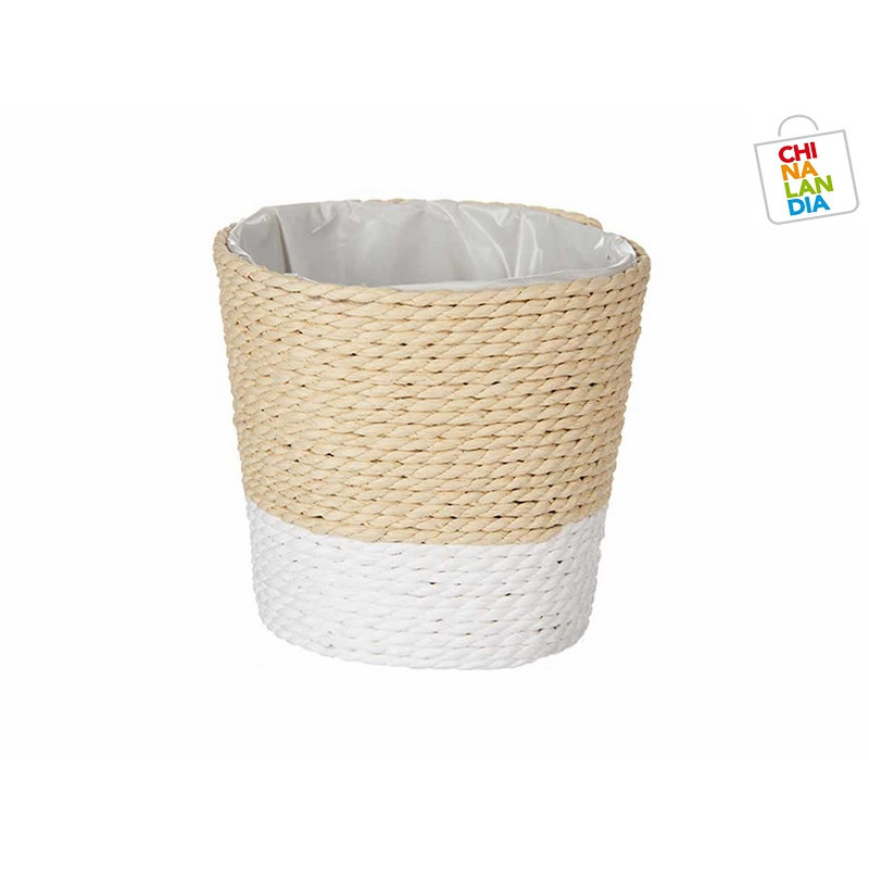 MACETERO CUERDA 10X10CM BLANCO NATURAL 1,95€ | CHINALANDIA