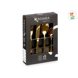 SET 16 PZS CUBIERTOS ACERO DORADOS 13,95€ | CHINALANDIA