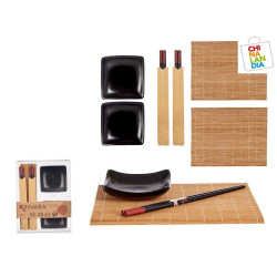 SET SUSHI CERAMICA BAMBU NEGRO 6 PIEZAS 7,50€ | CHINALANDIA