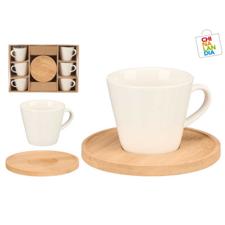 SET 6 TAZAS PLATOS BAMBU CAFE LISA 13,95€ | CHINALANDIA