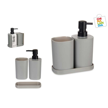 SET 3 PZS BAÑO PLASTICO GRIS 3,55€ | CHINALANDIA