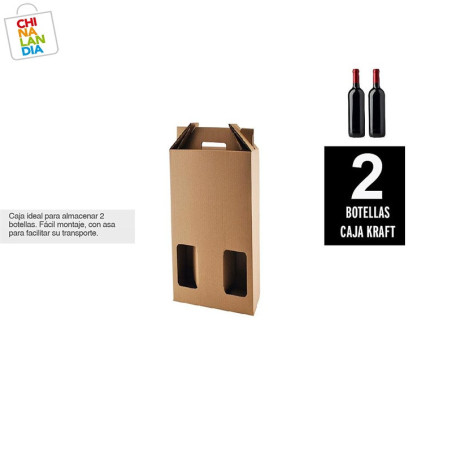 CAJA CARTÓN 2 BOTELLAS VINO 1,10€|CHINALANDIA