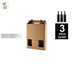 CAJA CARTÓN 3 BOTELLAS VINO 1,10€|CHINALANDIA