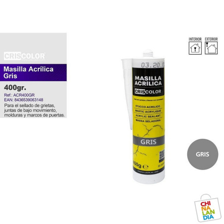 MASILLA ACRILICA GRIS 400G 2,25€ | CHINALANDIA