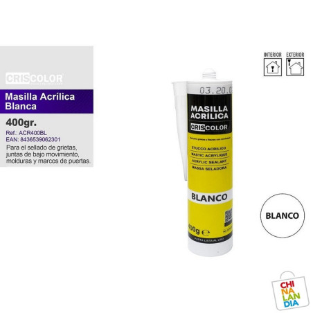 MASILLA ACRILICA BLANCA 400G 2,25€ | CHINALANDIA