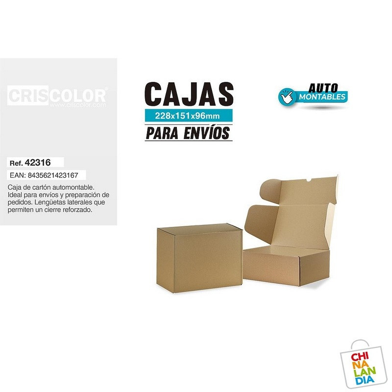 CAJA PARA ENVIAR 228X151X96MM 1,35€ | CHINALANDIA