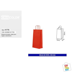 BOLSA PAPEL C/ASA 20+8X39+8 ROJO 0,40€ | CHINALANDIA