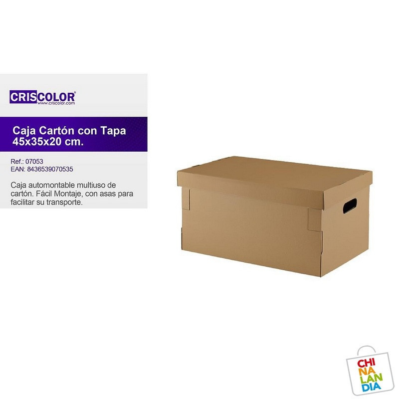 CAJA CON TAPA 450X350X200MM 1,60€ | CHINALANDIA