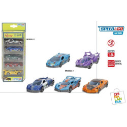 SPEED&GO-SET 5 VEHICULOS RACING METAL 6,95€|CHINALANDIA