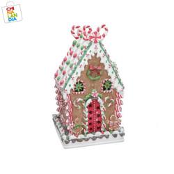 FIGURA CASA JENGIBRE MARRON/VERDE 20X20X37,5CM 55.00€ | CHINALANDIA